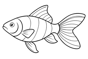 Goldfish line art isolated on a white background 
