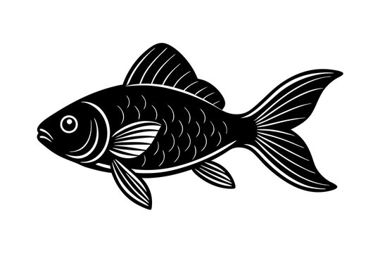 recommend clip art: Goldfish silhouette isolated on a white background 
                    