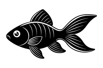 Goldfish silhouette isolated on a white background 
