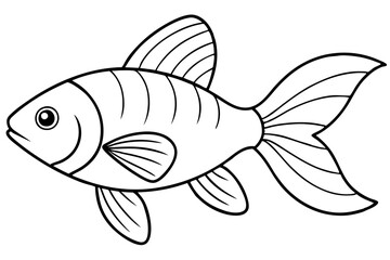 Goldfish line art isolated on a white background 
