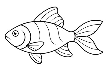 Goldfish line art isolated on a white background 
