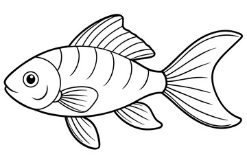 Goldfish line art isolated on a white background