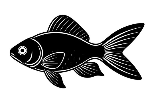 recommend clip art: Goldfish silhouette isolated on a white background