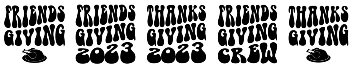 Classic Funny Thanksgiving Bundle Typography, Hand Lettering Pack Vector Illustration for Announcement, Wrapping Paper, T-Shirt Design