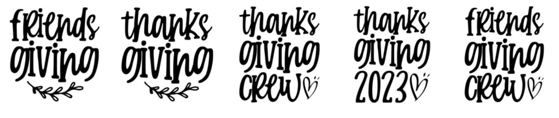 Cute Funny Thanksgiving Bundle Phrases, Quotes Collection Vector Illustration for Stationery, Presentation, Greeting Card