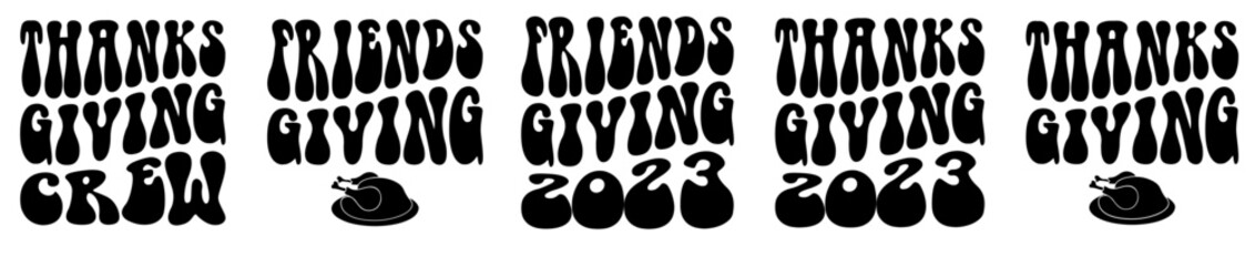 Creative Funny Thanksgiving Bundle Hand Lettering, Inscriptions Bundle Vector Illustration for Wrapping Paper, Holiday Cards, Gift Card