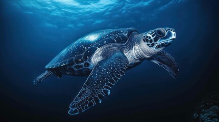 Fototapeta premium Sea Turtle Underwater