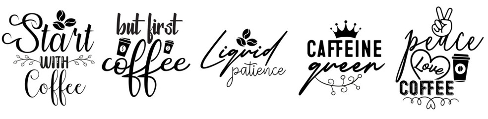 Creative Coffee Designs Bundle Typography, Invitation Bundle Vector Illustration for Flyer, Wrapping Paper, Banner