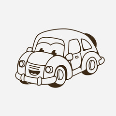 car mascot good for coloring book, kids education, clip art design, etc