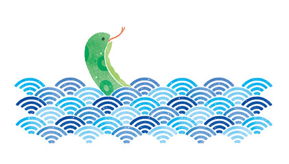 巳年　年賀状　和風