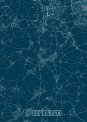 Durham, United Kingdom artistic blueprint map