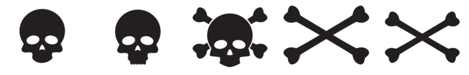 Elegant Bundle Skull And Cross Bones Clipart Graphics Hand Lettering, Invitation Collection Vector Illustration for Printing Press, Stationery, Banner