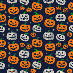 Halloween-Themed Pumpkin Pattern for Print-on-Demand T-Shirts and Seasonal Apparel