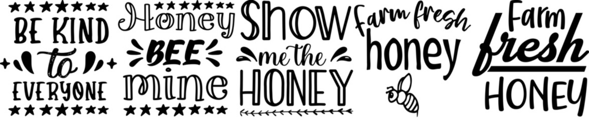 Minimal Bee Quotes Bundle Phrases, Invitation Collection Vector Illustration for Postcard, Bookmark, Mug Design