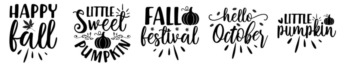 Classic Autumn Bundle Hand Lettering, Labels And Badges Set Vector Illustration for Infographic, Bookmark, Icon © David