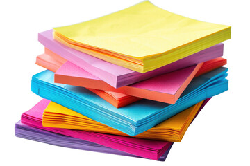 Colorful stack of sticky notes in various shades, ideal for reminders, organization, or creative projects.