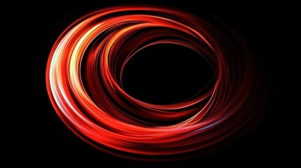Fototapeta premium A dynamic swirl of red and orange hues on a black background, evoking energy and movement.