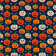 Fototapeta premium Halloween-Themed Pumpkin Pattern for Print-on-Demand T-Shirts and Seasonal Apparel