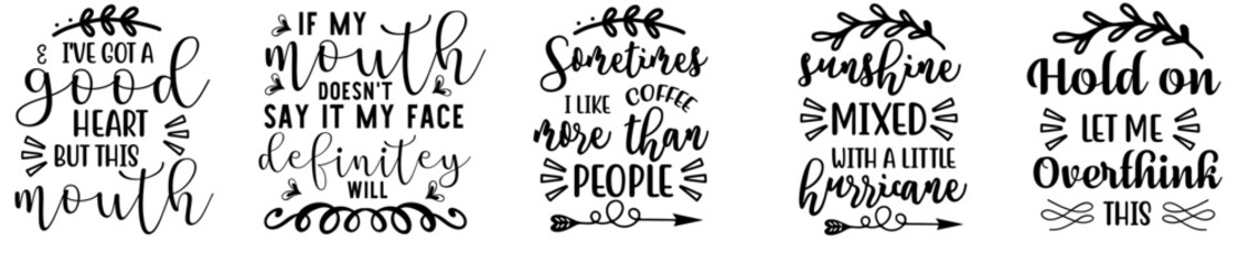 Simple Sarcastic Bundle Invitation, Quotes Bundle Vector Illustration for Mug Design, Infographic, Vouchers