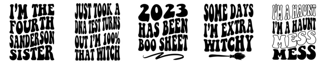 Creative Retro Halloween Bundle Hand Lettering, Labels And Badges Bundle Vector Illustration for Sticker, Printing Press, Decal