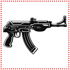 Crisp Assault Rifle Silhouette Vector   Great for Security and Defense Graphics