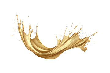 Golden liquid flowing and splashing, ideal for beverage or luxury product advertising, cosmetic marketing, or abstract design projects