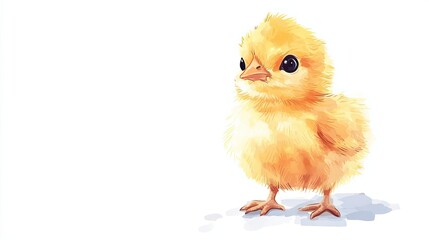 Obraz premium A Cute Yellow Chick Standing on a White Background