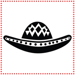 Classic Mexican Sombrero Silhouette Vector   Perfect for Fiesta and Cultural Illustrations