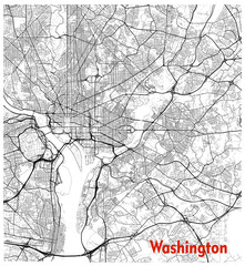 Obraz premium Contour map of Washington, D.C.