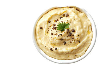 Mustard sauce in the bowl on white background,png