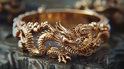 Obraz premium Gorgeous bracelet with an evil dragon design that shows the might of the year of the dragon