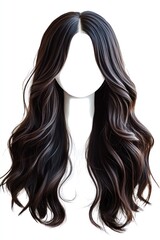 hair wig, clipart on white background