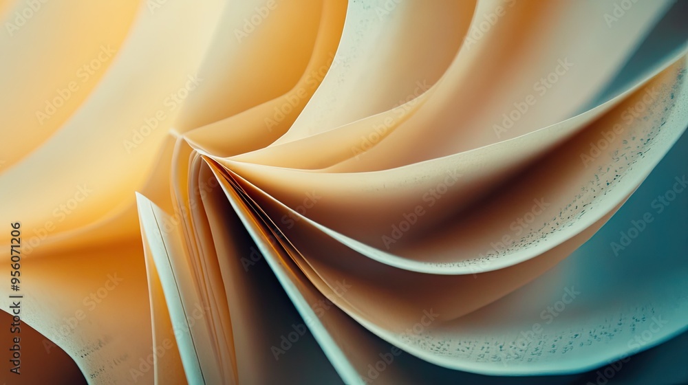 Poster artistic close-up of overlapping book pages, forming a repetitive pattern, ideal for backgrounds