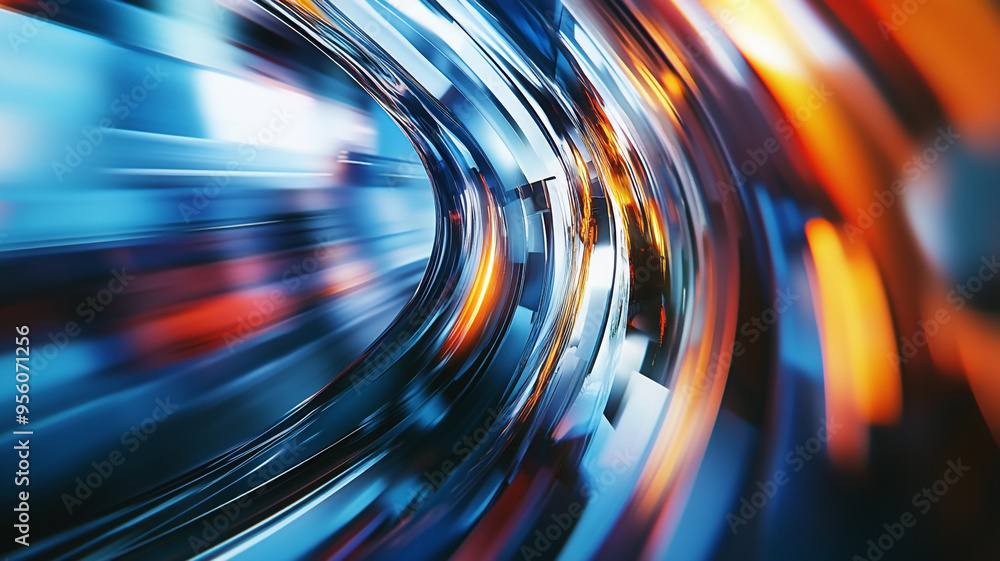 Poster dynamic abstract illustration with vibrant colors and swirling patterns representing motion