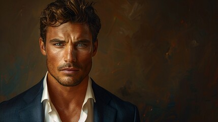 Fototapeta premium man in a luxurious suit and white shirt 