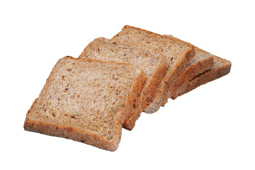 Sliced rye bread wheat bread isolated transparent