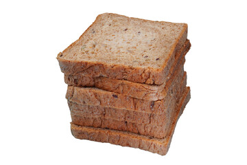 Sliced rye bread wheat bread isolated transparent