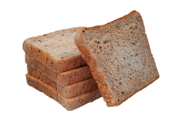 Sliced rye bread wheat bread isolated transparent