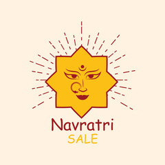 Hand drawn happy navratri festival sale design.