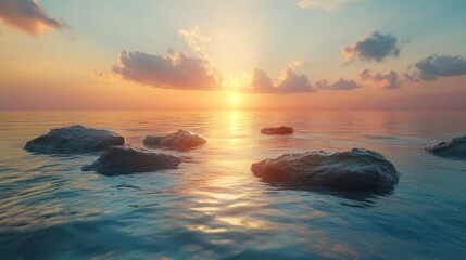 Seaside by the sunset