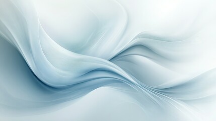 Obraz premium Soft, abstract wavy lines in shades of white and blue, forming a fluid pattern against a light, neutral background.
