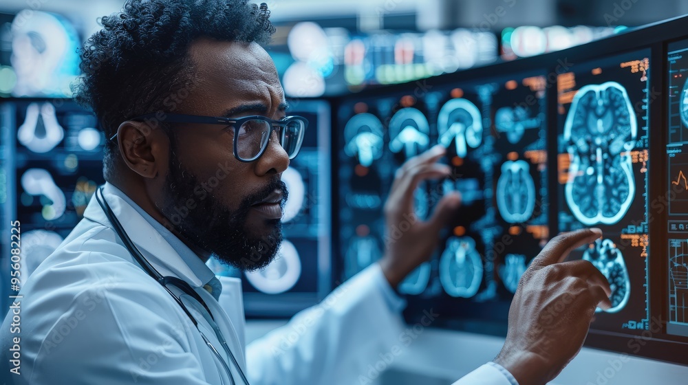 Poster doctor use computer ai technology support to enhance diagnostic accuracy, streamline workflows, and 