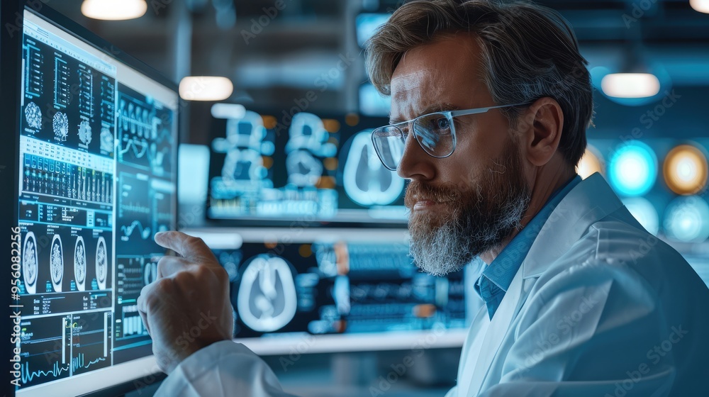 Poster doctor use computer ai technology support to enhance diagnostic accuracy, streamline workflows, and 