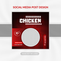 Special chicken social media post design. Restaurant food menu web banner set for online business promotion. fried chicken poster design.