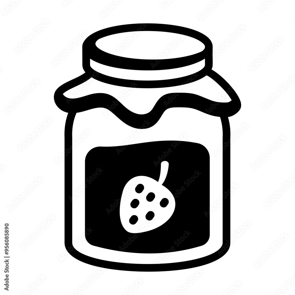 Poster A doodle style icon of jam jar 