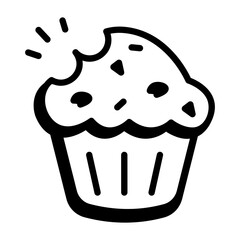 A sketchy icon of delicious muffin 