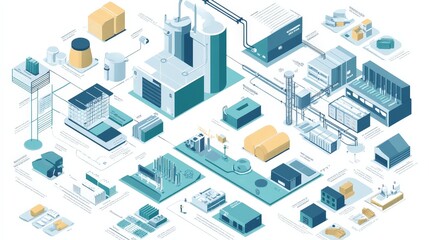 Obraz premium A comprehensive infographic detailing the life cycle of a product, from production to disposal.