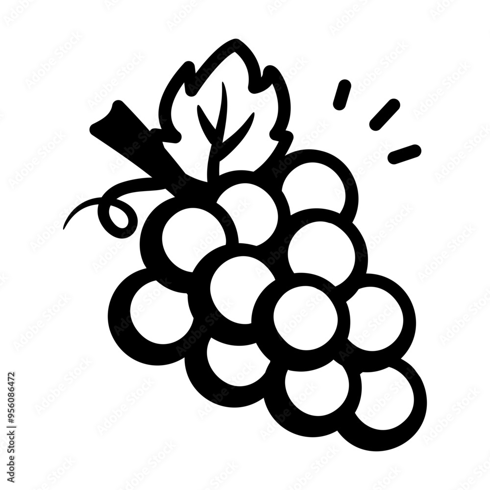 Sticker a drawing style icon of grapes