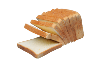 Sliced white bread isolated transparent