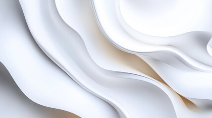 Elegant white abstract illustration of flowing curves and waves for modern design concepts